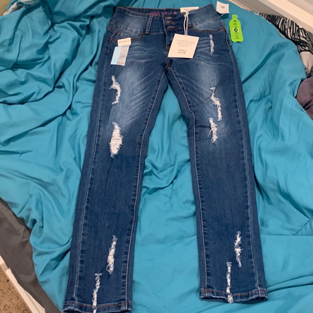 Gogo Star high rise girls ripped jeans